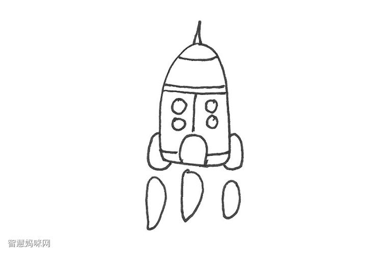 给我找到火箭简笔画图片（火箭简笔画图片带颜色）(4)