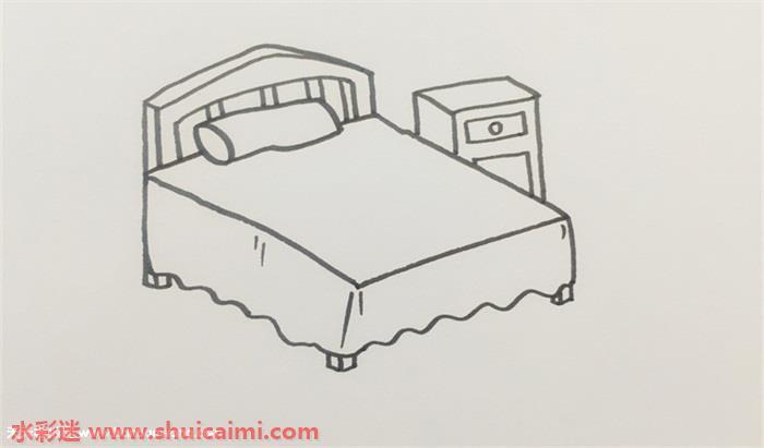 普通可爱的小型床简笔画（可爱小床简笔画）(10)