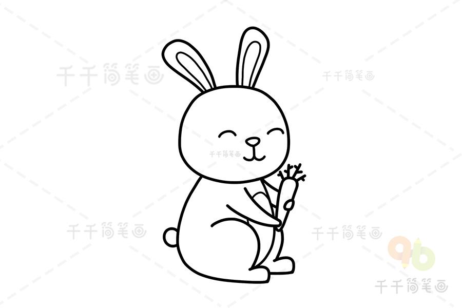 简笔画的小兔怎么画（简笔画平面小兔子怎么画）(8)