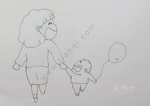 母与子简笔画简单（七岁孩子简笔画大全）(6)