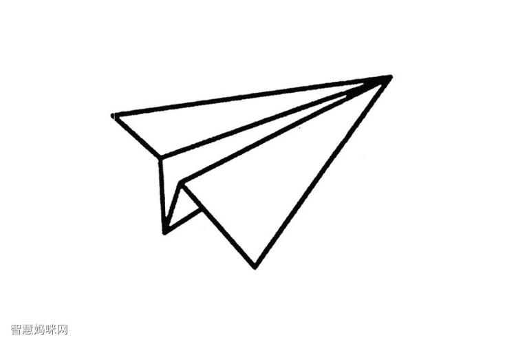 紙飛機簡筆畫平面向下（簡筆畫可愛紙飛機小圖案）