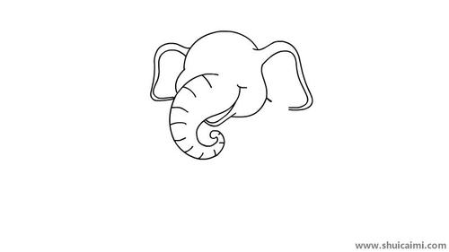 怎么画三原色的简笔画大象（大象怎么画简笔画可爱的）(2)