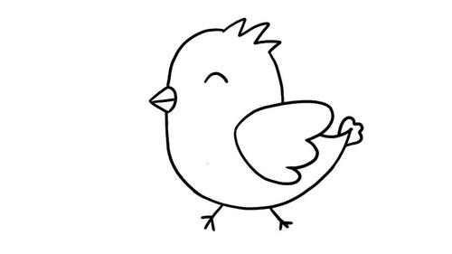 从上往下看的小鸡简笔画（从小到大的小鸡简笔画）(4)