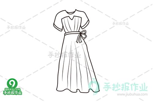 连衣裙服饰简笔画（长袖服装款式简笔画）(2)