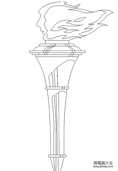 冬奥会会火炬简笔画（冬奥会火把简笔画）(4)