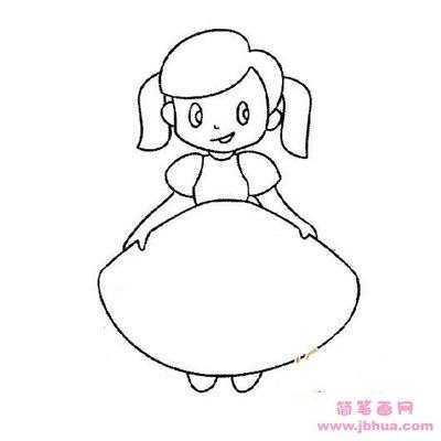 好看的衣服简笔画小女孩（穿着好看衣服小女孩简笔画）(5)