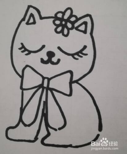 把猫化成动漫形象的简笔画（猫图片卡通简笔画）(5)