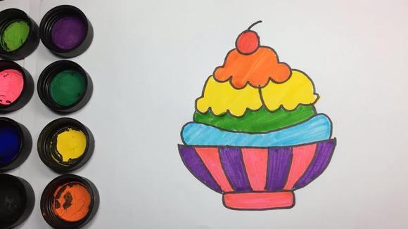 冰激凌简笔画有颜色（冰淇淋简笔画有颜色的）(1)