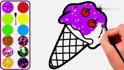 冰激凌简笔画有颜色（冰淇淋简笔画有颜色的）(3)