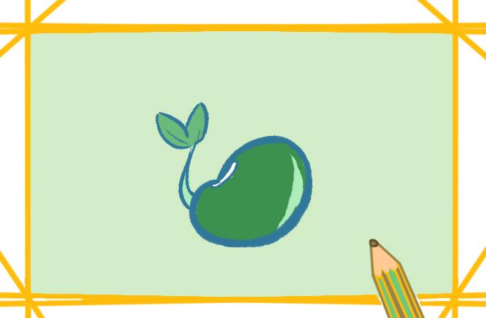 发芽的绿豆简笔画图片（绿豆生长过程图片绘画简笔）(4)