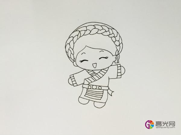 民族服饰头套简笔画幼儿园（幼儿园绘画民族服饰男孩）(2)