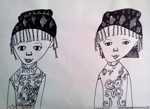 民族服饰头套简笔画幼儿园（幼儿园绘画民族服饰男孩）(5)