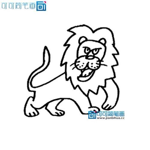 狮子简笔画凶猛霸气一只（凶猛的狮子图片简笔画）(2)