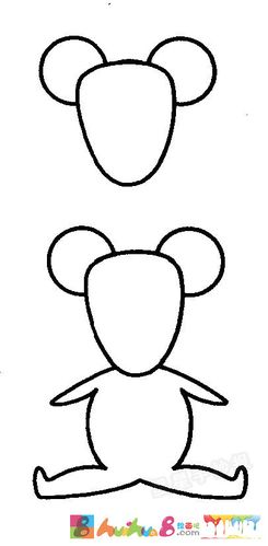 用油画棒画老鼠简笔画（怎么画老鼠简笔画可爱）(1)