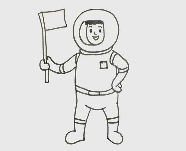 人物简笔画宇航员（宇航员类型的简笔画）(6)