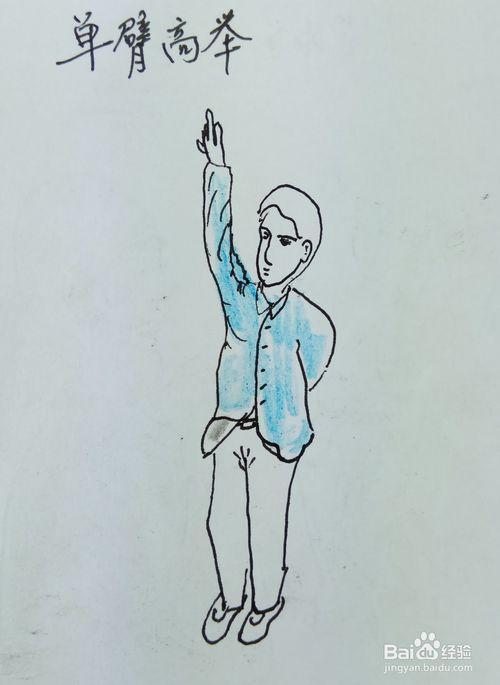 手往上举的男孩简笔画（男孩背面的简笔画大全）(5)