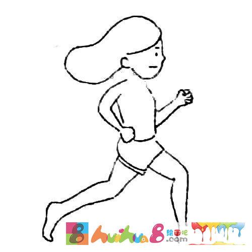 儿童简笔画学生跑步比赛场景（小学生比赛跑步简笔画）(3)