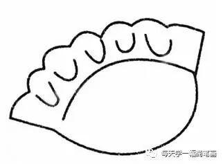 怎样画一盘饺子的简笔画（水饺的简笔画画法）(8)