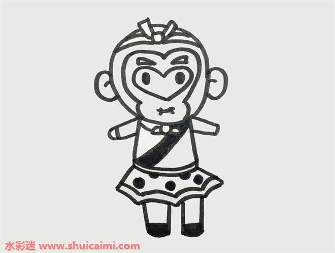 哈哈大笑的美猴王简笔画（美猴王的衣服简笔画）(1)