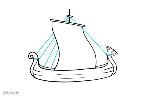 海盗船的简笔画（画一幅漂亮的小船画）(5)