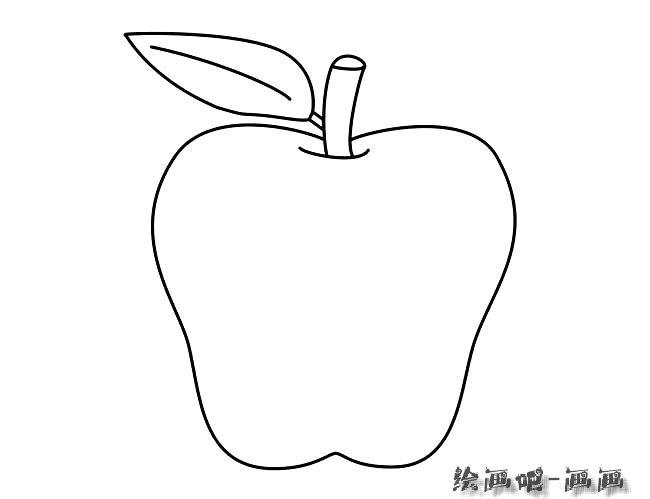 火腿苹果简笔画（可爱苹果简笔画）(1)
