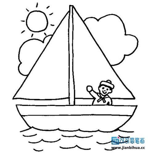 卡通帆船图片简笔画（卡通画帆船图片简笔画）(2)
