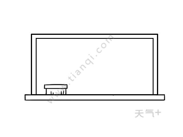 空白黑板的简笔画（黑板彩色简笔画）(5)