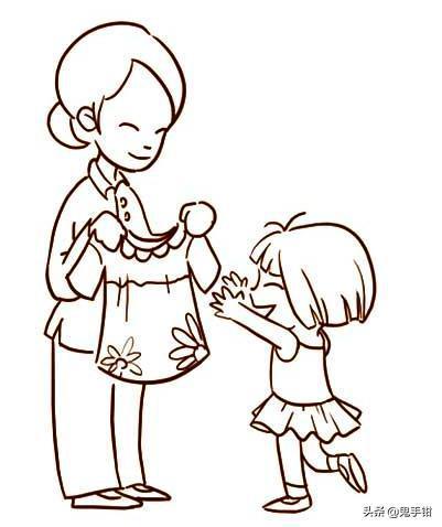 孩子和母亲的简笔画（关于母亲与孩子的简笔画）(3)