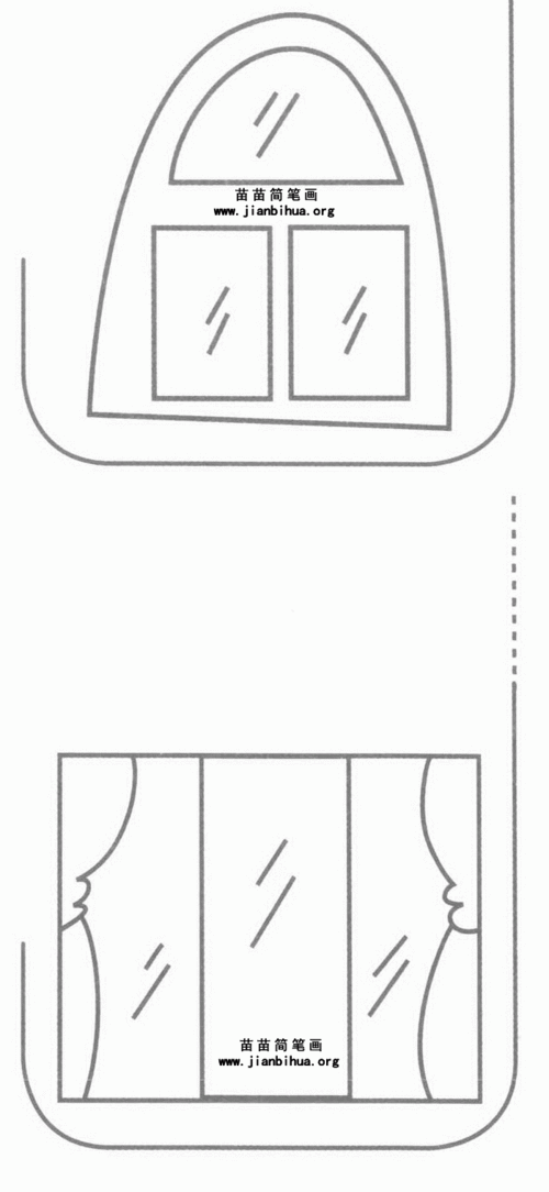 老式窗户边框简笔画（复古窗框简笔画）(1)