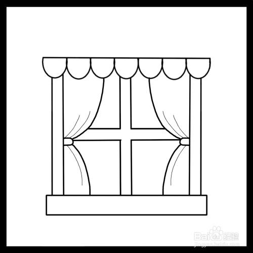 老式窗户边框简笔画（复古窗框简笔画）(3)