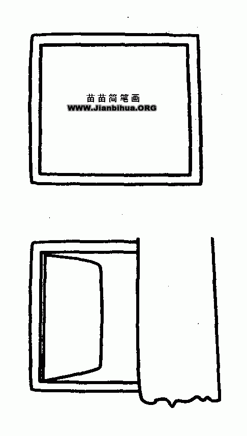 老式窗户边框简笔画（复古窗框简笔画）(4)