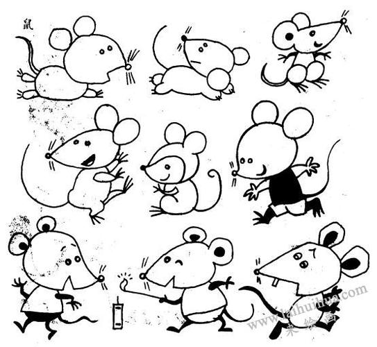 俄罗斯老鼠简笔画图片（正方形老鼠简笔画）(2)