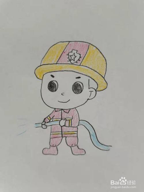 卡通消防简笔画图片（119消防卡通图片简笔画）(4)