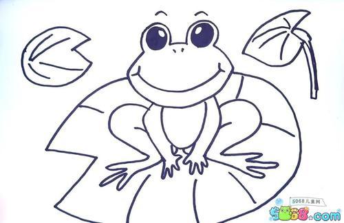 儿童简笔画青蛙荷花（漂亮的青蛙儿童简笔画）(2)