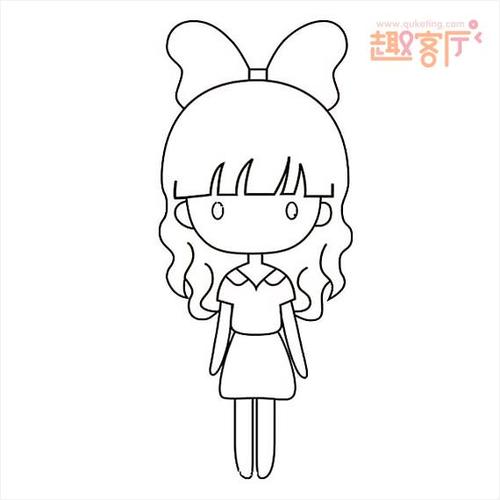 小女孩全身图片简笔画（小女孩跳舞简笔画图片）(8)