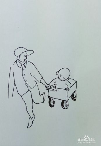 妈妈骑车带孩子玩儿简笔画（妈妈陪孩子骑车简笔画）(5)