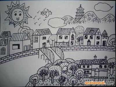 幼儿简笔画美丽的家乡（家乡的美景幼儿园简笔画）(5)