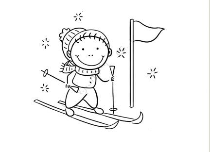 空中技巧滑雪简笔画（滑雪的简笔画步骤图片）(6)