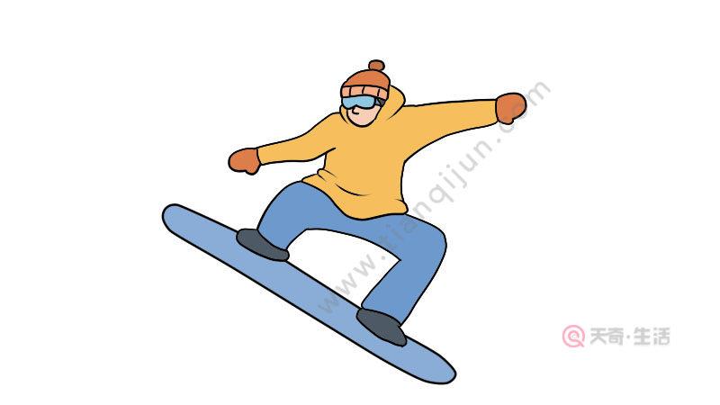 空中技巧滑雪简笔画（滑雪的简笔画步骤图片）(8)