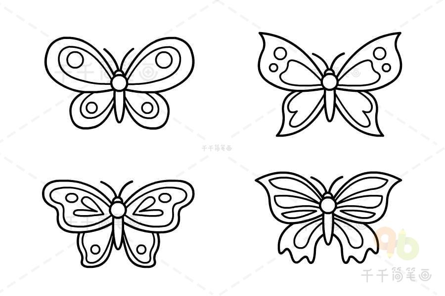 蝴蝶的简笔画图片（蝴蝶简笔画大全集图片）(8)