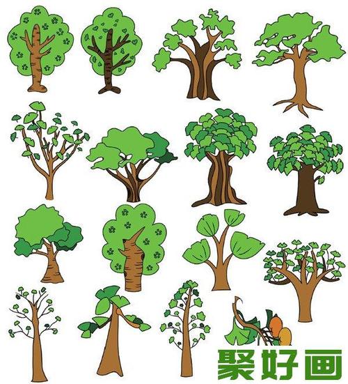 绿色树干图片简笔画（树干简笔画步骤图）(6)