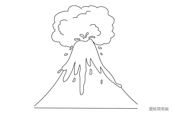 地心火山简笔画（海底火山喷发简笔画）(3)