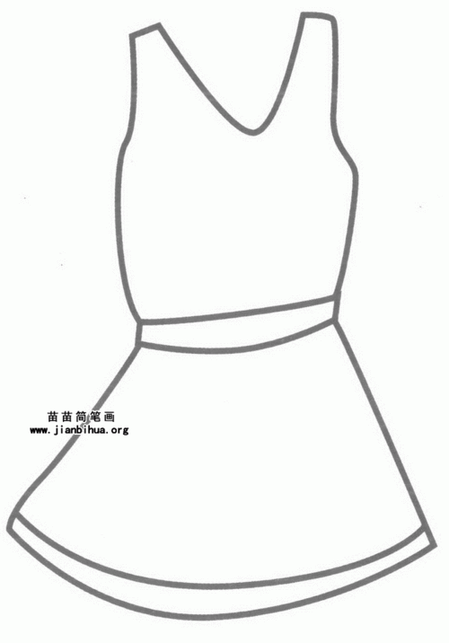 连衣裙服饰简笔画（长袖服装款式简笔画）(7)