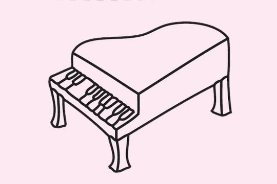 钢琴的简笔画图片简单（普通钢琴简笔画）(1)