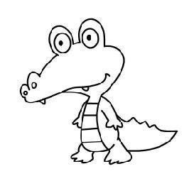 鳄鱼和恐龙的简笔画图片（恐龙和鳄鱼怎么画）(4)