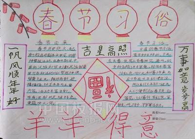 关于民风民俗节庆手抄报（传统民俗活动手抄报）(3)