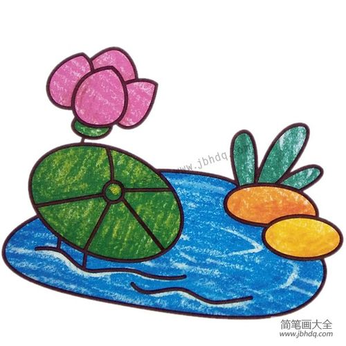 树和池塘简笔画（有湖泊和树的简笔画）(6)