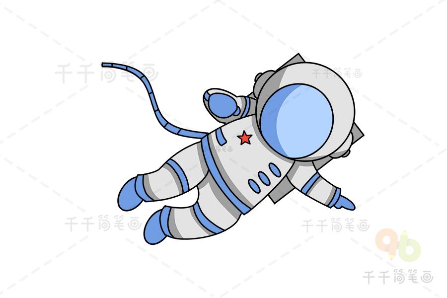太空人在月球上行走简笔画（太空人在太空漫步简笔画）(5)