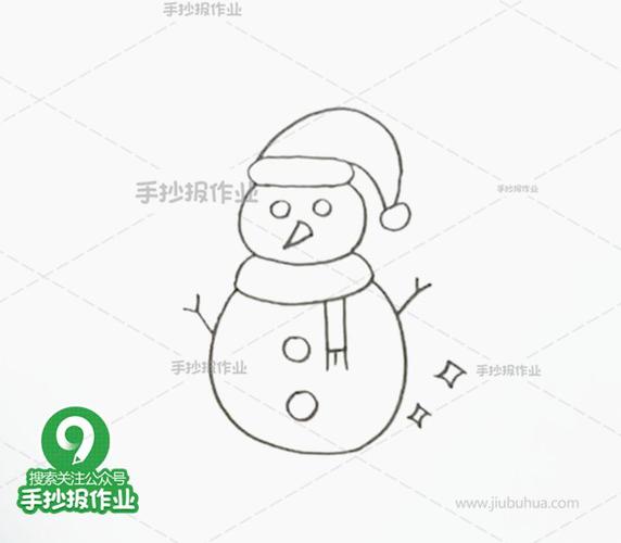 看图写话画雪人简笔画（雪人简笔画儿童画图片）(3)