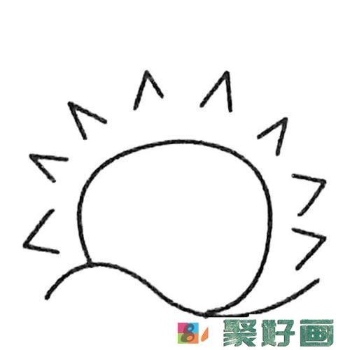 背太阳图片简笔画（太阳简笔画彩图可爱）(9)